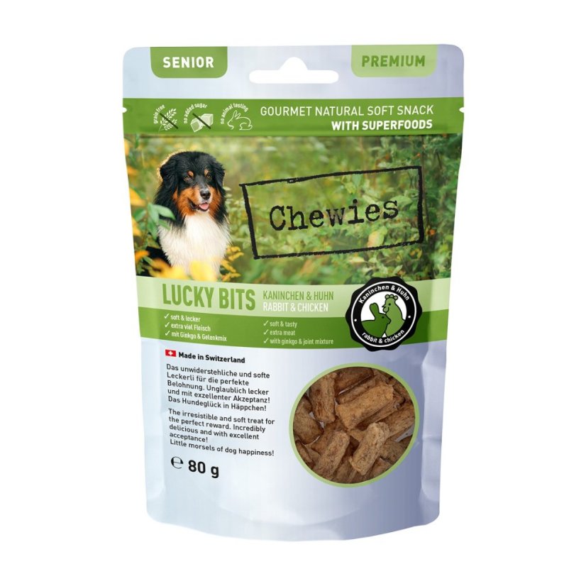 Chewies Lucky Bits kura a králik, 80g