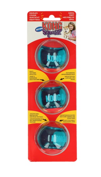 KONG Squeezz Action Red S 5 cm 3ks