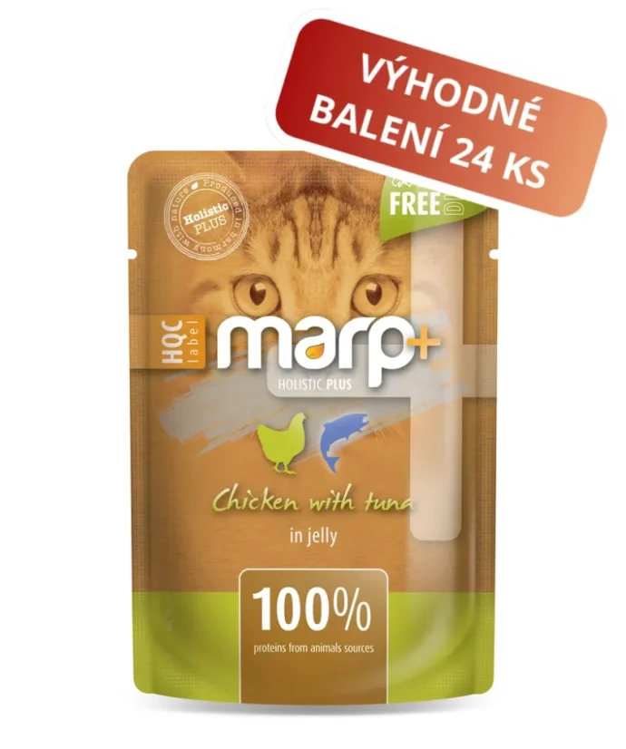 Marp Holistic+ kapsička pre mačky Kura s tuniakom v želé 24x55g Marp Holistic+ kapsička pre mačky Kura s tuniakom v želé 24x55g