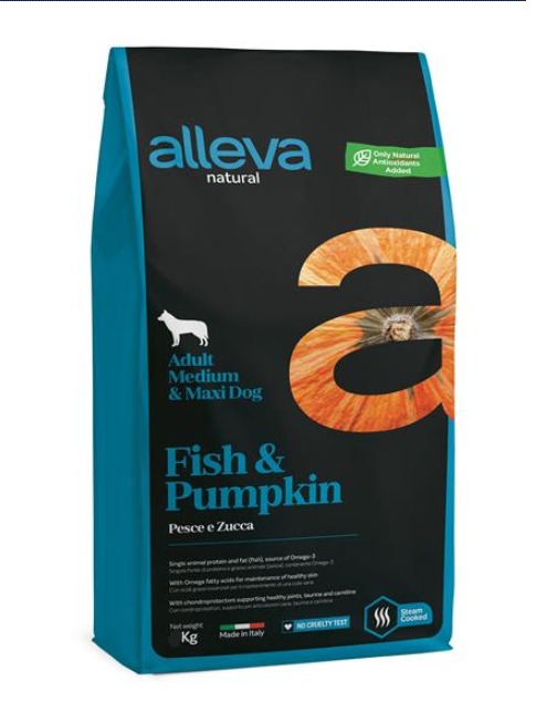 Alleva Natural adult M/MAX fish pumpkin 2 kg