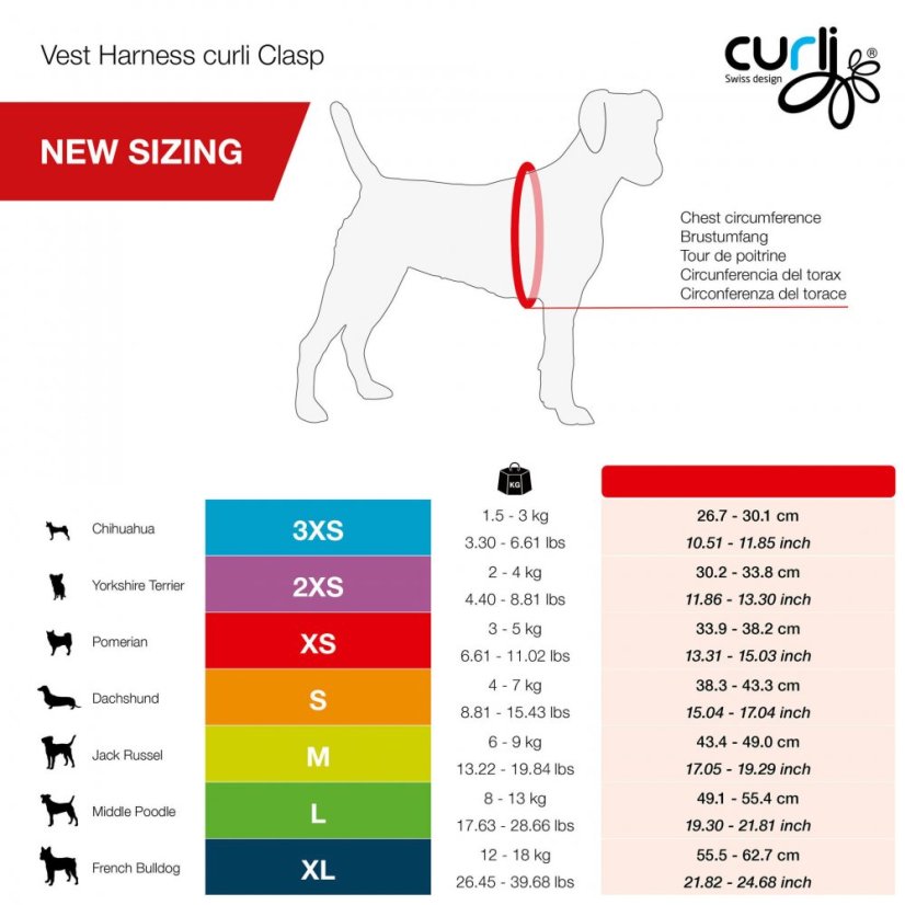 CURLI Vest Harness Clasp Air-Mesh XS Fuchsia