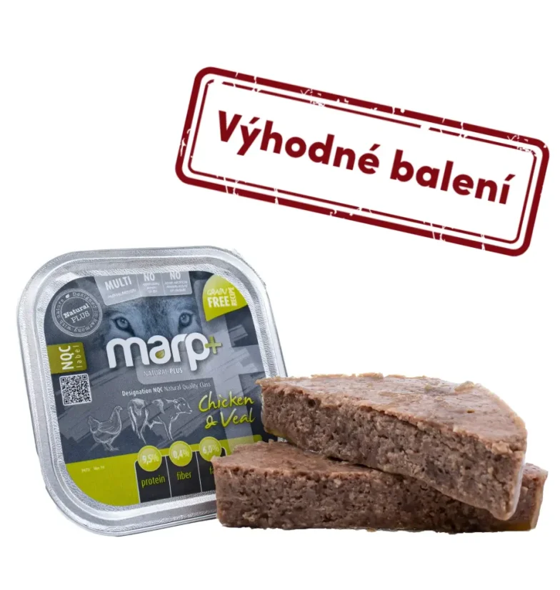 Marp konzerva pre psov  Kura a teľacie 12x150g