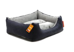 AMINELA pelech s vankúšom L čierna/sivá 80x70cm