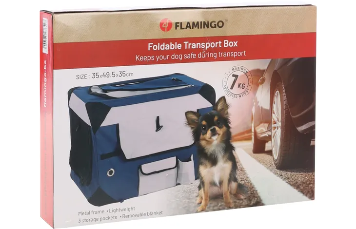 Flamingo transportný box Geronimo 52x70x52CM prenosná prepravka pre psa 2