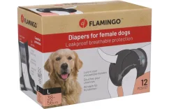 FLAMINGO plienky pre fenku jednorázové čierne L 38-56cm 12ks FLAMINGO plienky pre fenku jednorázové čierne L 38-56cm 12ks