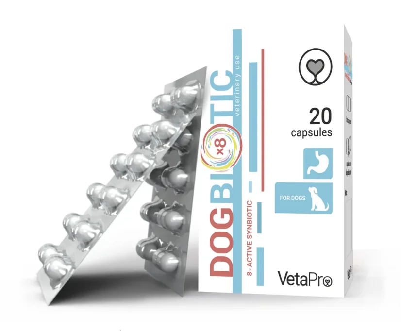 VetaPro Dog Biotic 20 cps doplnok pre psa na podporu trávania