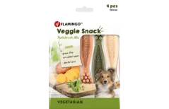 FLAMINGO Veggie Toothbrush Mix dentálne pamlsky pre psa 4ks 12,5cm