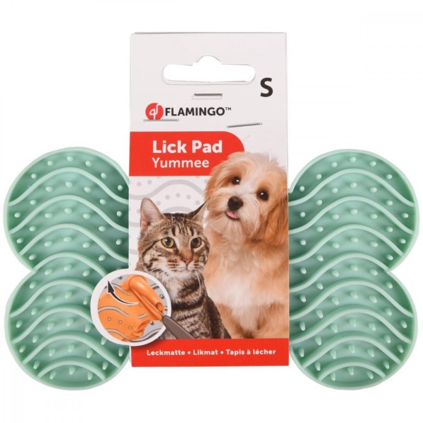 Flamingo Lick Pad Bone S 15cm zelená