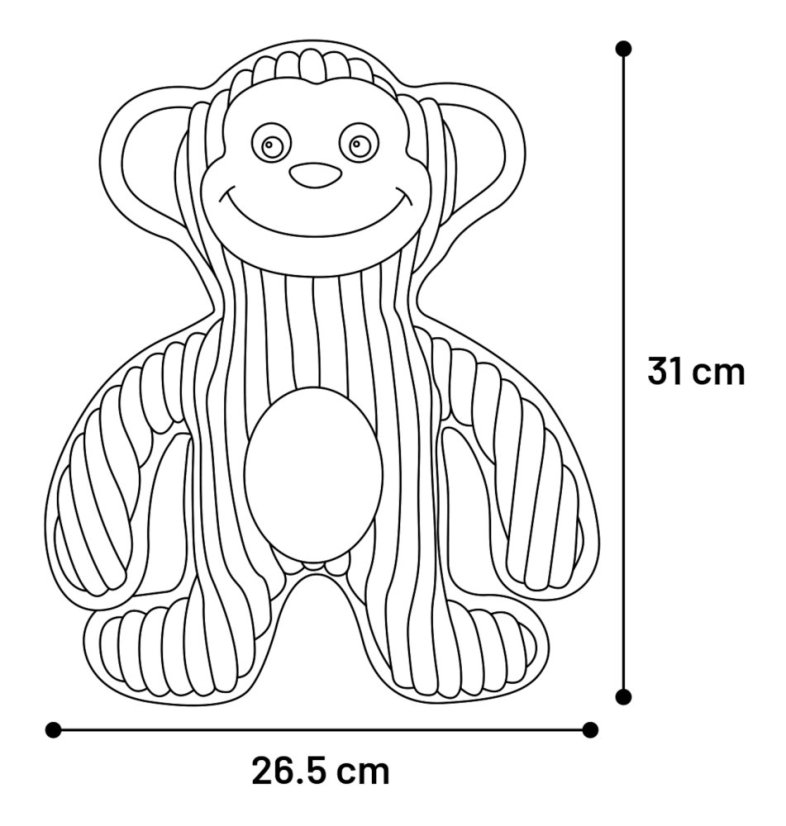 FLAMINGO TOY STRONG pevná hračka pre psa Opica 3