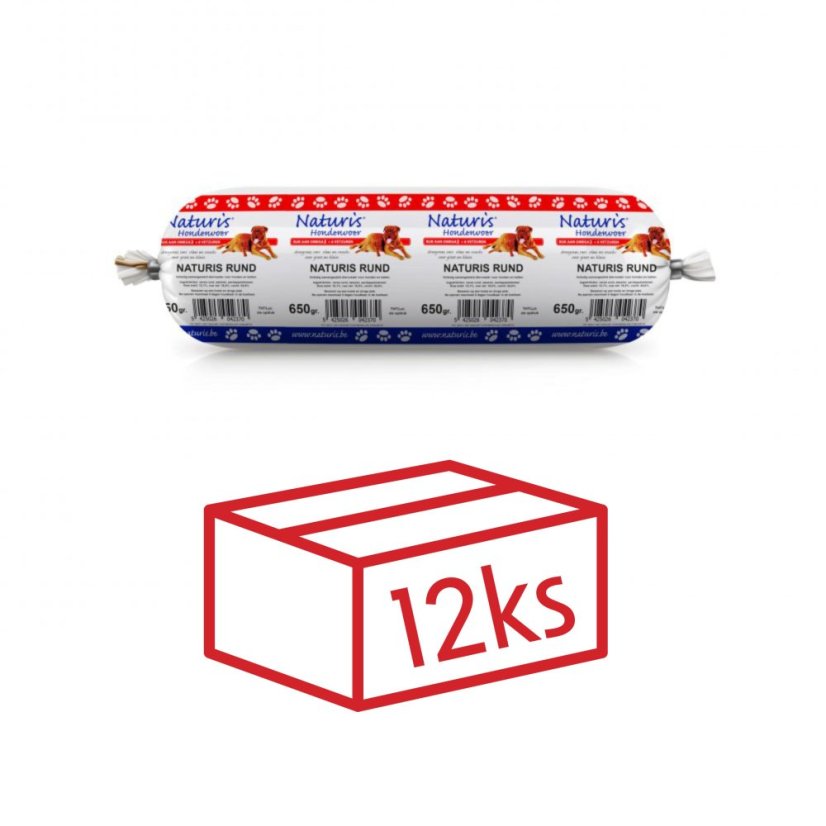 NATURIS Houdbaar výcviková saláma Rund hovädzie 650g box 12ks