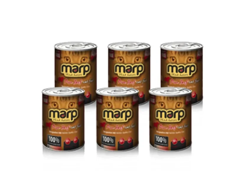 Marp konzerva pre mačky  Beef s hovädzím bez obilnín pre dospelé mačky a mačiatka 6x400g  1