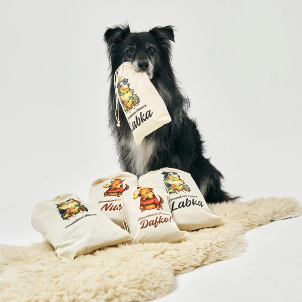 Vianočné vrecko s menom psa - personalizovaný darček pre psíčkara. Vrecko Kosť Veľké Prázdne 8