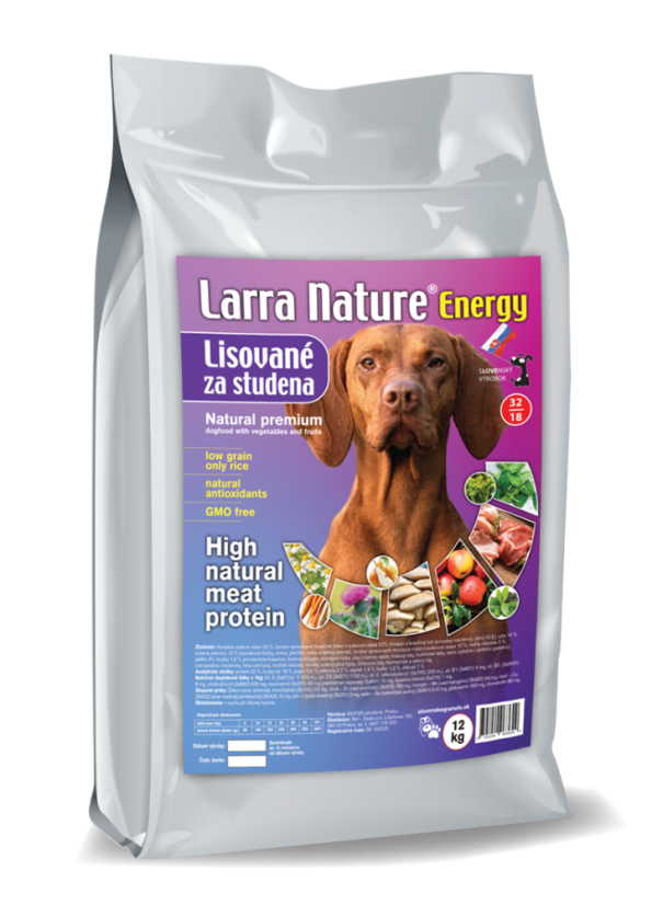 Larra Nature lisované za studena Energy 32/18 12kg - krmivo pre aktívnych psov, gravídne a dojčiace feny