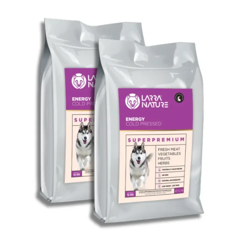 Larra Nature lisované za studena Energy 32/18 2x 12kg - krmivo pre aktívnych psov, gravídne a dojčiace feny 2