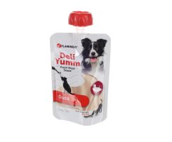 FLAMINGO DELI YUMM FRESH MEAT SNACK kačka 90g - pasta pre psa na lízanie