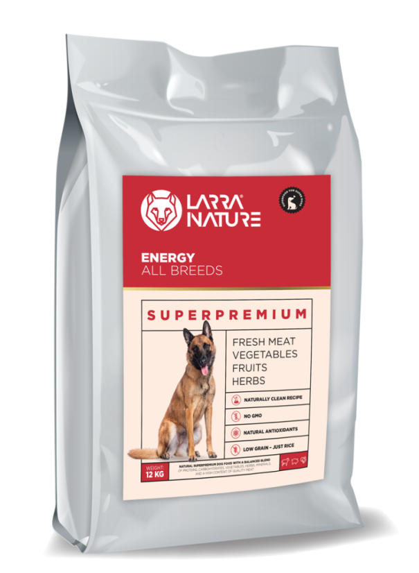 Larra Nature Energy 32/18 12 kg krmivo pre aktívnych psov, gravidné a dojčiace feny 1