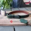 FLAMINGO Montana kožený obojok M 37-45cm 20 mm zelený 2