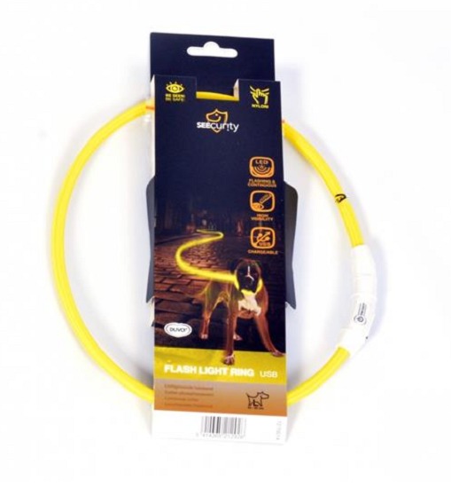 DUVO LED svietiaci obojok 35 cm žltý