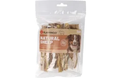 FLAMINGO NATURE SNACK jahňacia koža pletená široká - prírodný pamlsok na žuvanie