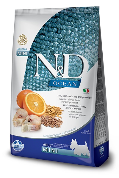 Farmina ND LG adult MINI codfish orange 0,8kg