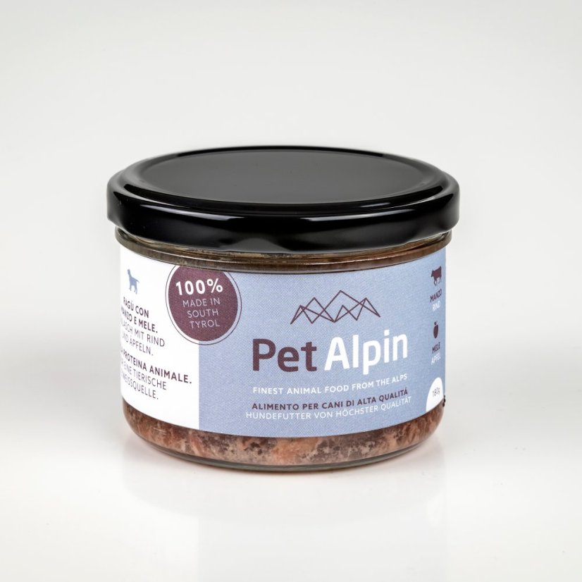 Pet Alpin hovädzie s jablkami 180g