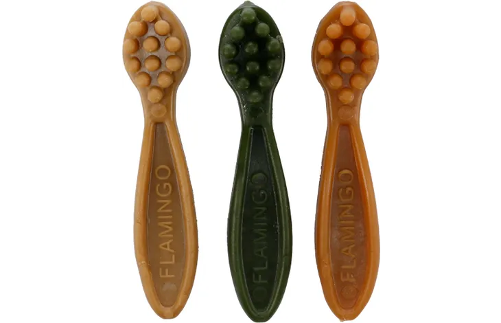 FLAMINGO Veggie Toothbrush Mix dentálne pamlsky pre psa 8ks 10cm 2