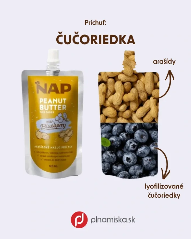 NAP arašidové maslo pre psa - čučoriedka 120ml 1
