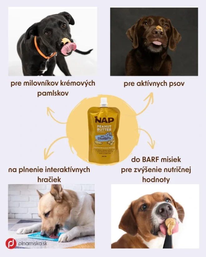 NAP arašidové maslo pre psa - čučoriedka 120ml 2