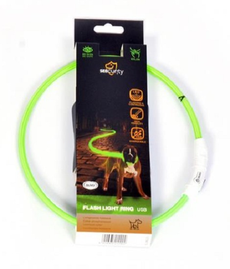 DUVO LED svietiaci obojok 45 cm zelený