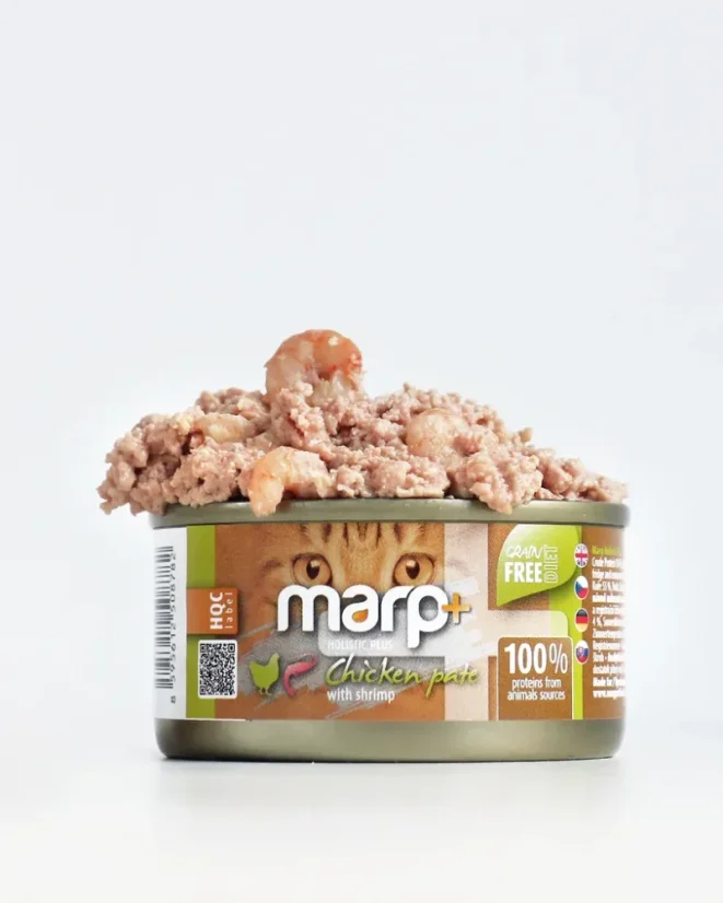 Marp Holistic+ konzerva pre mačky Kuracie paté s krevetami 24x70g 4