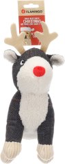 FLAMINGO Christmas Toy Araceli plyšový sobík - vianočná hračka pre psa 1