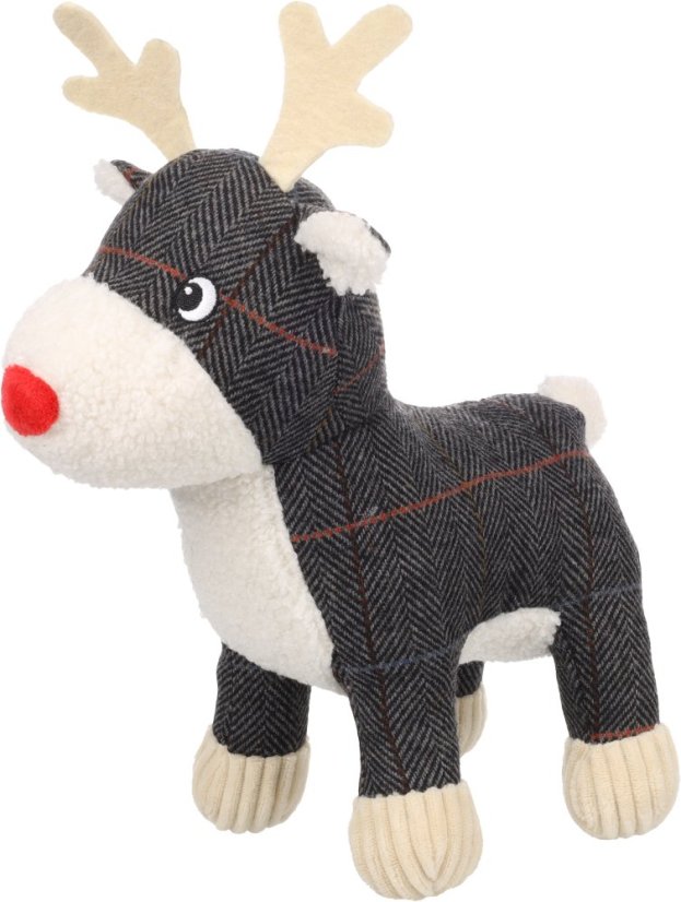 FLAMINGO Christmas Toy Araceli plyšový sobík - vianočná hračka pre psa