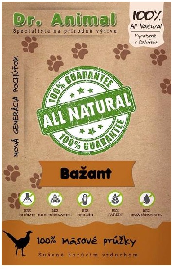 Dr. Animal Bažant mäsové prúžky 80 g
