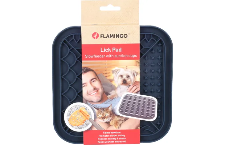 Flamingo Lick Pad Tolo lízacia podložka pre psa a mačku. Silikónová podložka s prísavkami. 20x20 cm