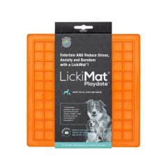 LickiMat Playdate lízacia podložka 20x20 cm oranžová