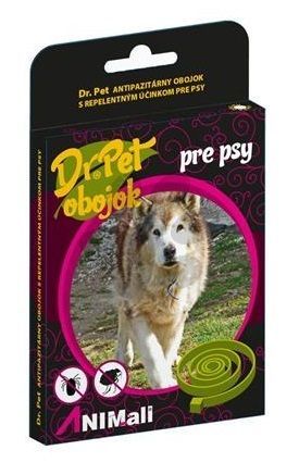 Dr.Pet Prírodný antiparazitný obojok pre psa 75 cm biely