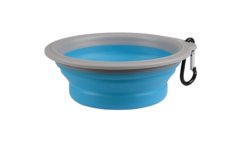 Flamingo Travel bowl Bubo cestovná miska 0,375 l modro/sivá - silikónová skladacia miska pre psa