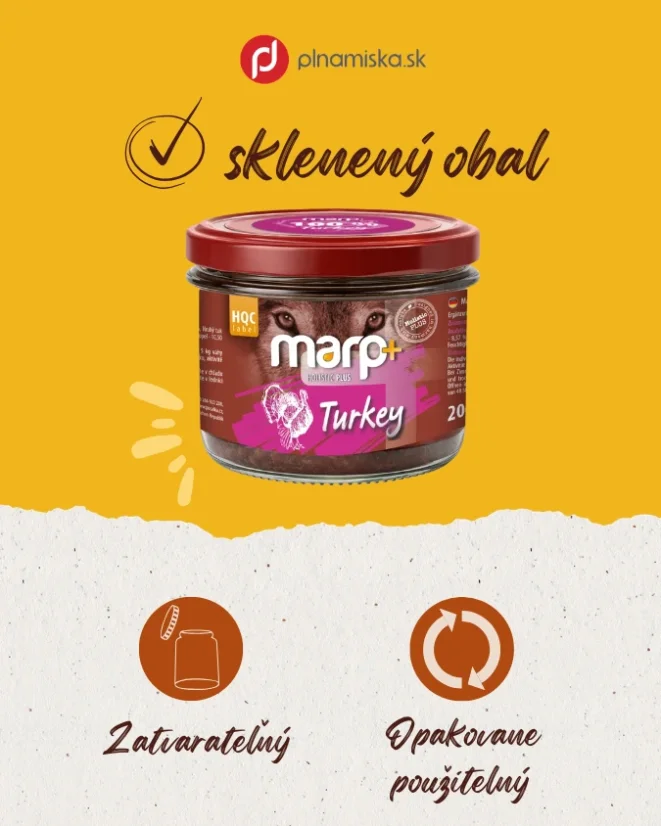 Marp Holistic Plus Turkey - konzerva pre psov  100% Morka v skle 200g 4