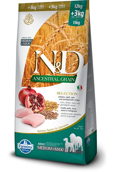 Farmina ND LG S adult M/MAX Chicken Pomegranate 12+3kg
