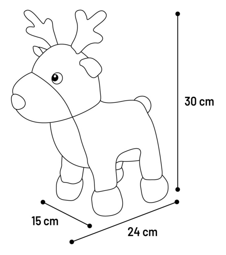 FLAMINGO Christmas Toy Araceli plyšový sobík - vianočná hračka pre psa 2