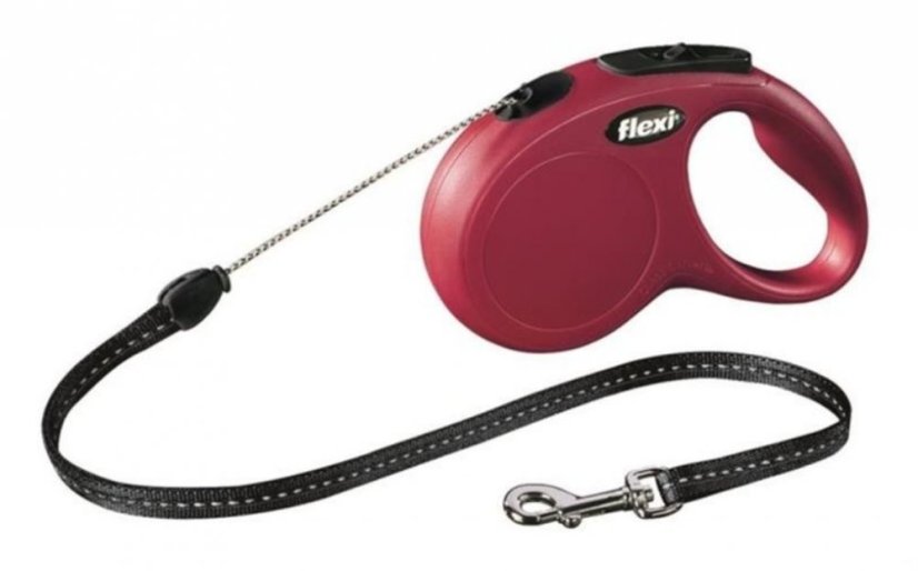 FLEXI Classic lanko M 5m červené (do 20 kg)