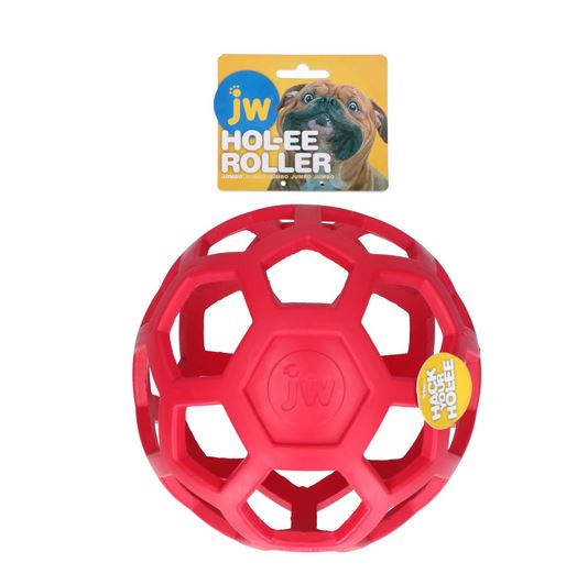JW HOL-EE Roller JUMBO 19 cm Red - dierovaná loptička pre psa JW HOL-EE Roller JUMBO 19 cm Red - dierovaná loptička pre psa