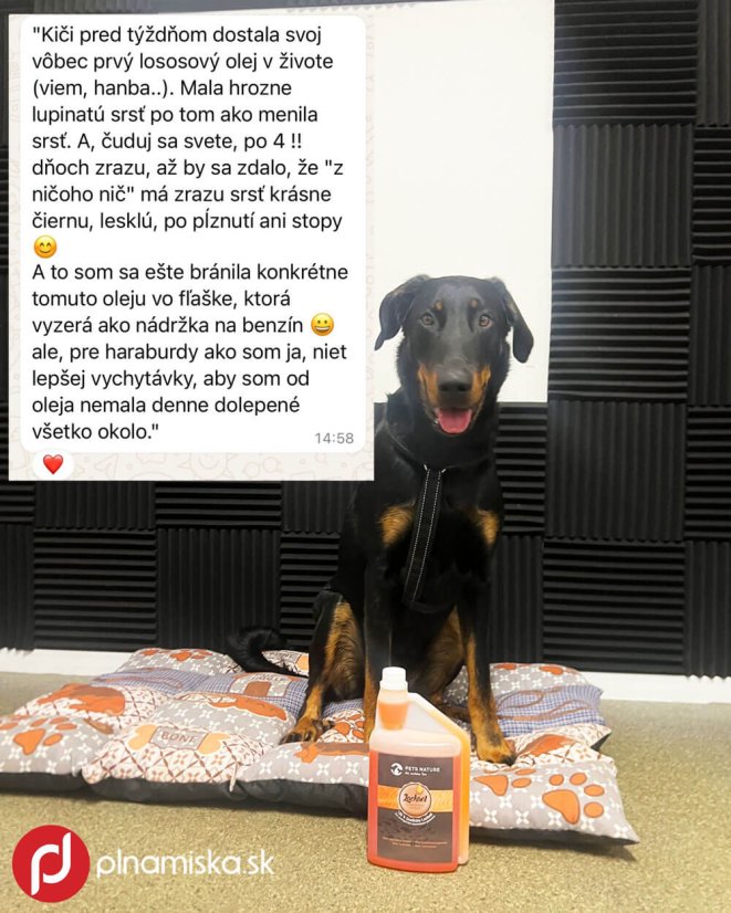 PETS NATURE Lachsöl Lososový olej s odmerkou pre psa a mačku 500 ml recenzia