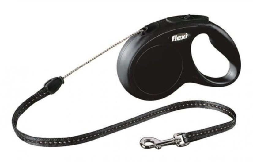 FLEXI Classic lanko S 5m čierne (do 12 kg)