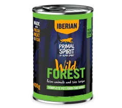 Primal Spirit Iberian Wild Forest konzerva pre psa s bravčovým a morčacím mäsom 400g