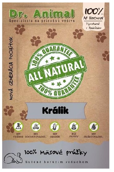 Dr. Animal Králik mäsové prúžky 80 g