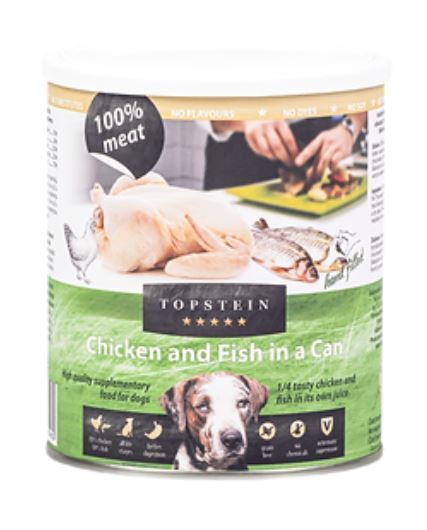 Topstein Kura s rybou v plechu 800 g