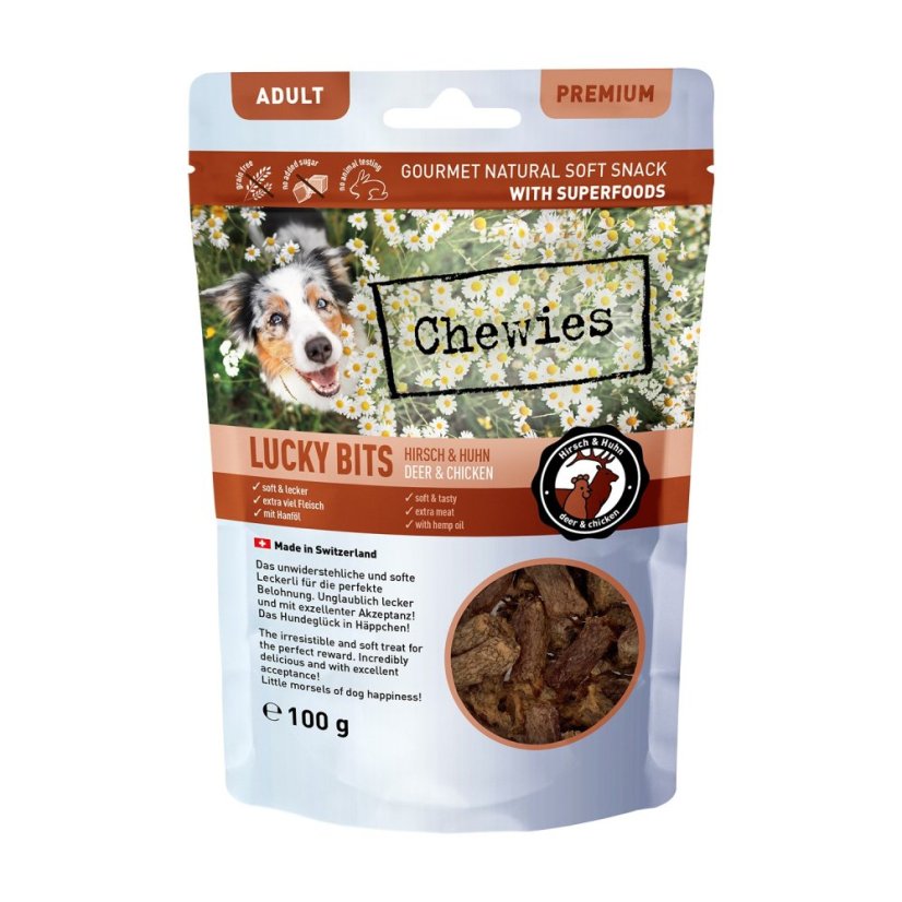 Chewies Lucky Bits jeleň a kura, 100g