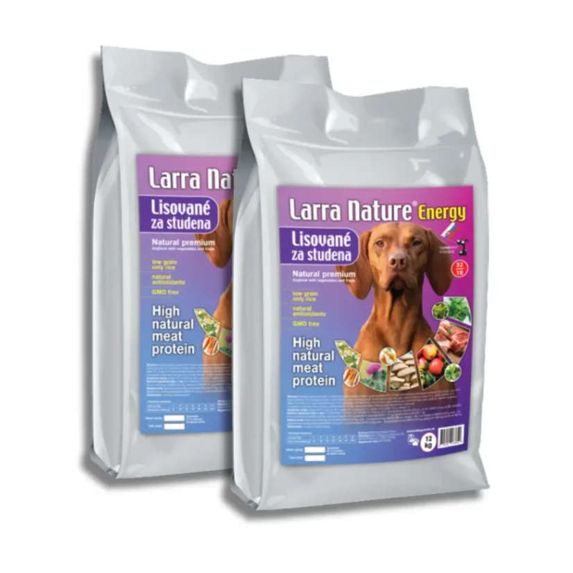 Larra Nature lisované za studena Energy 32/18 2x 12kg - krmivo pre aktívnych psov, gravídne a dojčiace feny