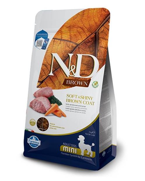 Farmina ND BROWN (GF) adult mini, spirulina & carrot, lamb 2 kg Farmina ND BROWN (GF) adult mini, spirulina & carrot, lamb 2 kg